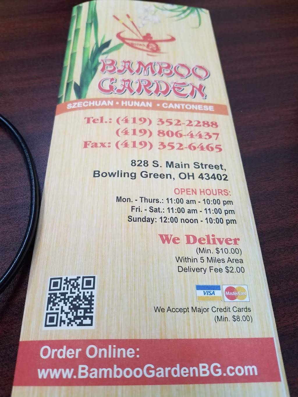 Bamboo Garden | restaurant | 828 S Main St, Bowling Green, OH 43402, USA | 4198064437 OR +1 419-806-4437