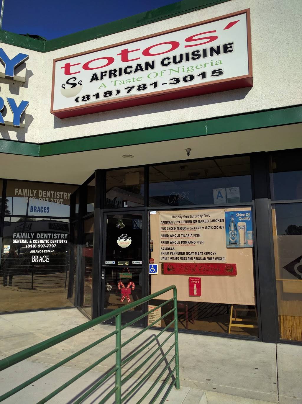 totos African Cuisine | restaurant | 15355 Sherman Way Ste L, Van Nuys, CA 91406, USA | 8187813015 OR +1 818-781-3015