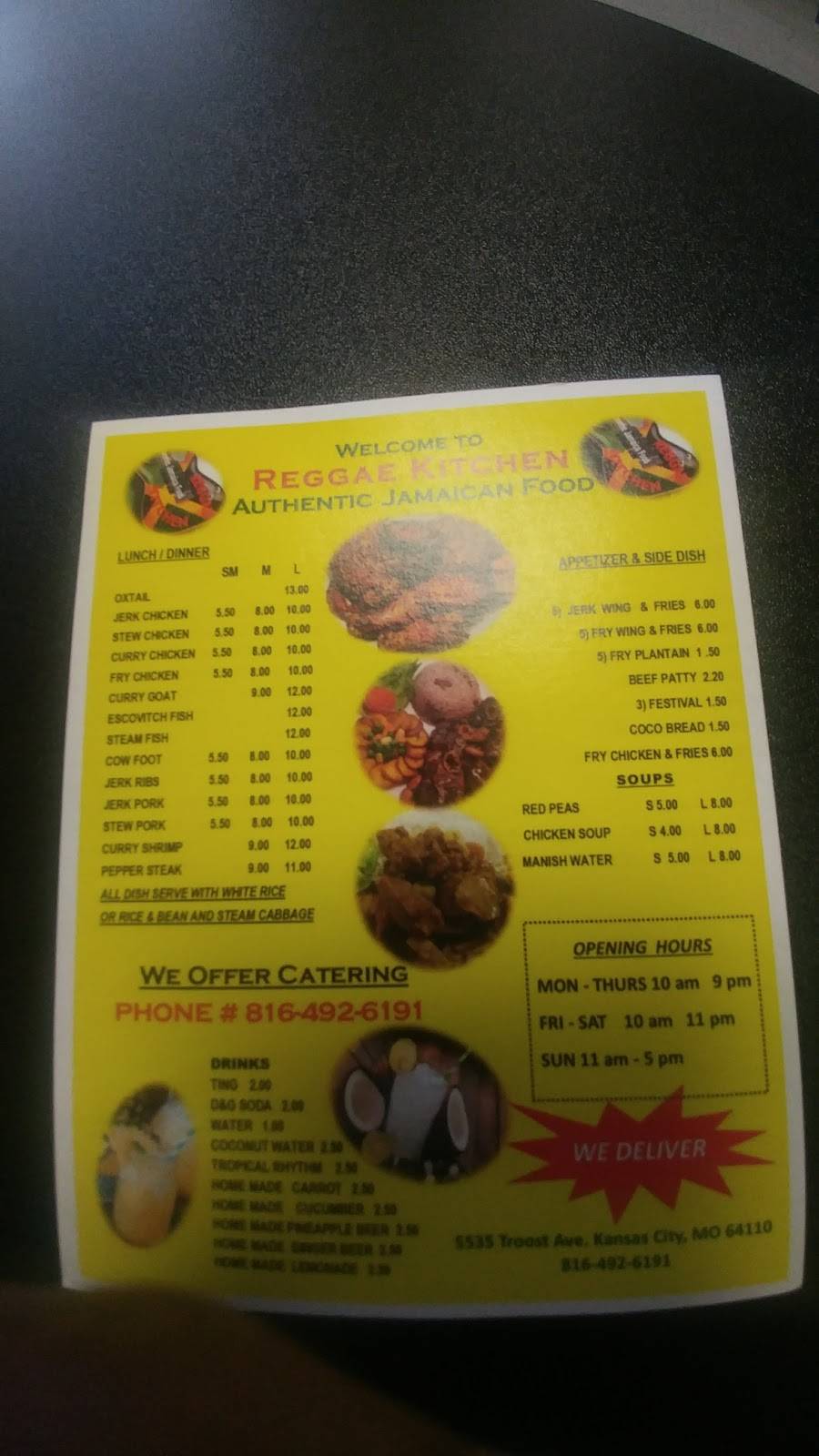 Reggae Kitchen | restaurant | 5535 Troost Ave, Kansas City, MO 64110, USA | 8164926191 OR +1 816-492-6191