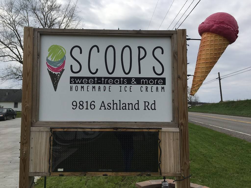 Scoops Sweet-Treats and More | restaurant | 9816 Ashland Rd, Wooster, OH 44691, USA | 3306011960 OR +1 330-601-1960