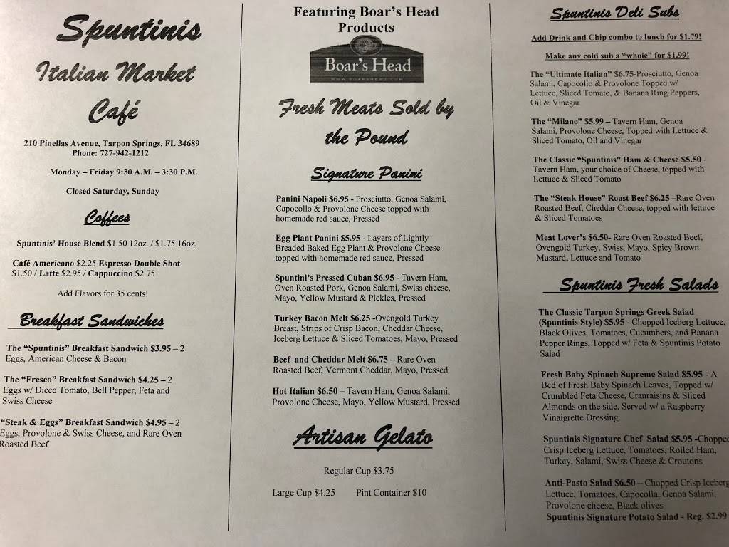 Spuntinis Italian Market Cafe | restaurant | 210 S Pinellas Ave, Tarpon Springs, FL 34689, USA | 7279421212 OR +1 727-942-1212