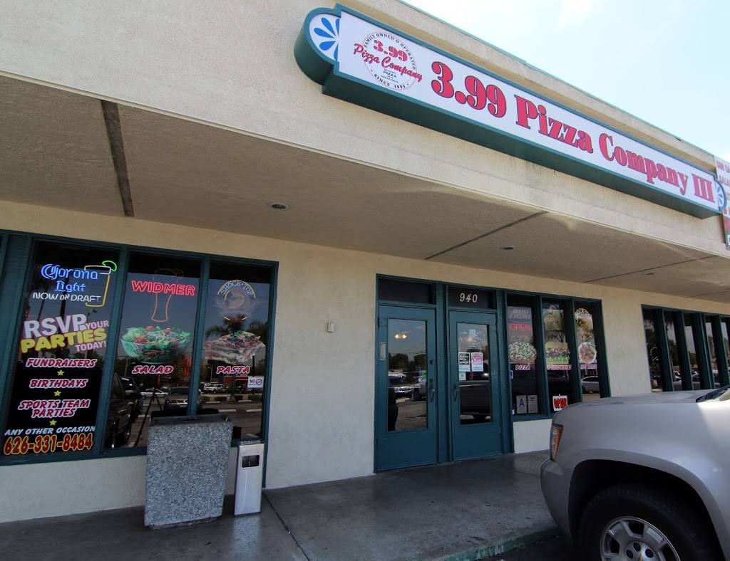3.99 Pizza Company | restaurant | 940 N Citrus Ave, Covina, CA 91722, USA | 6263318484 OR +1 626-331-8484