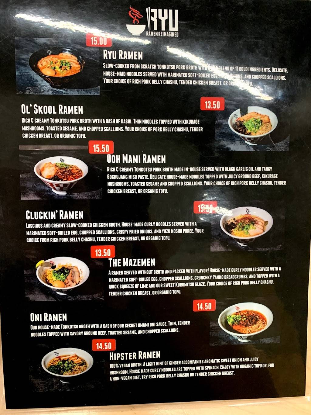 Ryu Ramen | restaurant | 10832 Warner Ave, Fountain Valley, CA 92708, USA | 7143692018 OR +1 714-369-2018