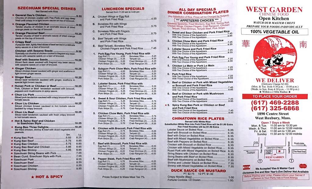 West Garden | restaurant | 1890 Centre St, West Roxbury, MA 02132, USA | 6174692288 OR +1 617-469-2288