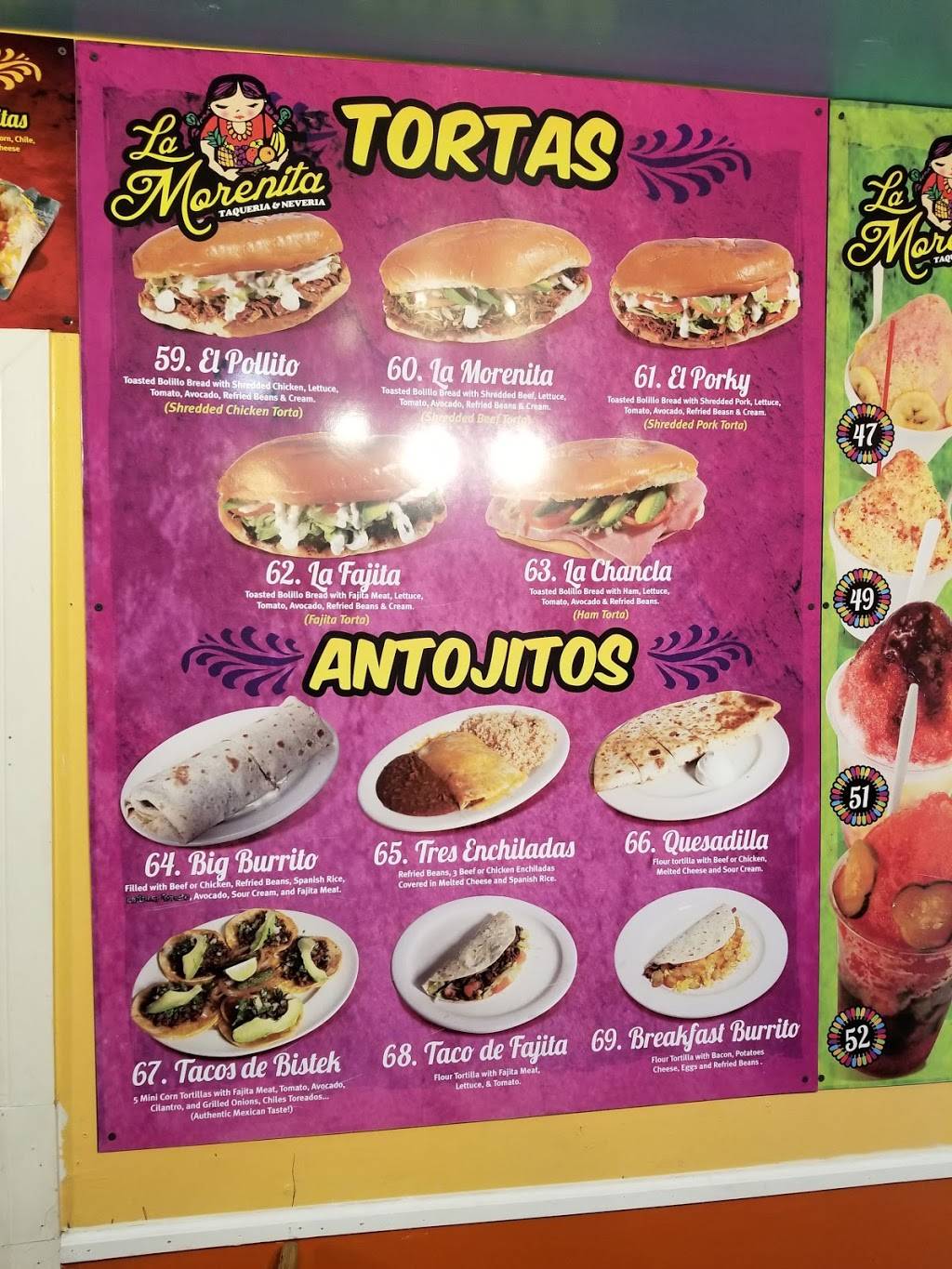 La Morenita | restaurant | 8803 Chatwood Dr, Houston, TX 77028, USA | 7134918610 OR +1 713-491-8610