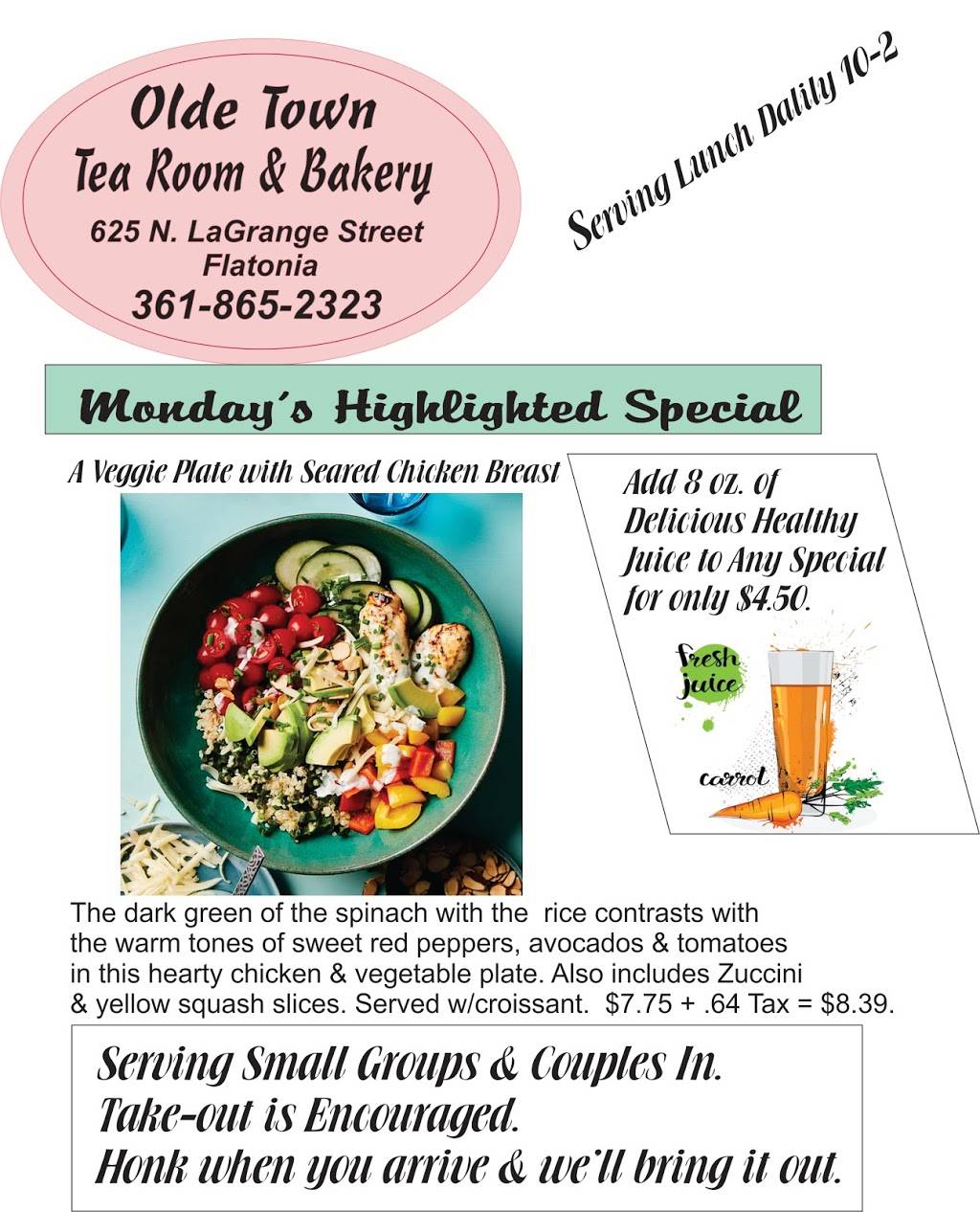 Floy Farm Interior Design & The Olde Town Tea Room & Bakery | bakery | 625 N La Grange St, Flatonia, TX 78941, USA | 3618652323 OR +1 361-865-2323