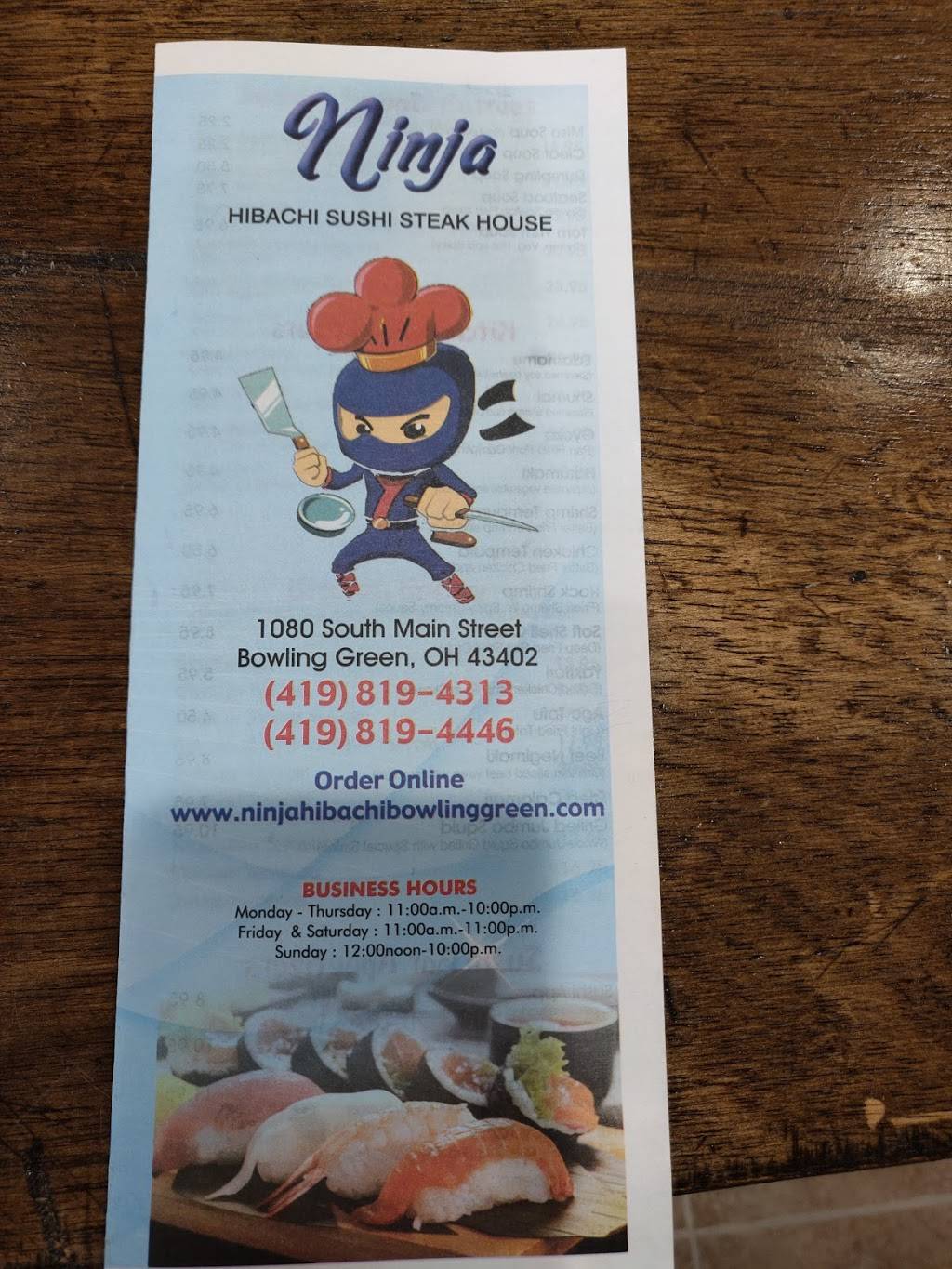 Ninja hibachi sushi steak house | restaurant | 1080 S Main St, Bowling Green, OH 43402, USA | 4198194313 OR +1 419-819-4313