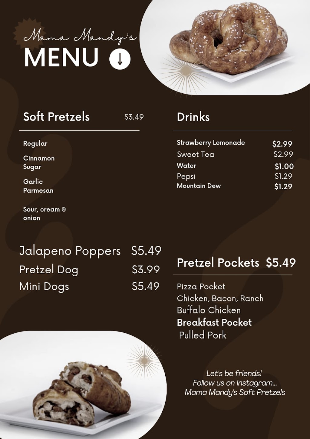 Mama Mandys Soft Pretzels | restaurant | 3303 Bahia Vista St, Sarasota, FL 34239, USA | 9419621309 OR +1 941-962-1309