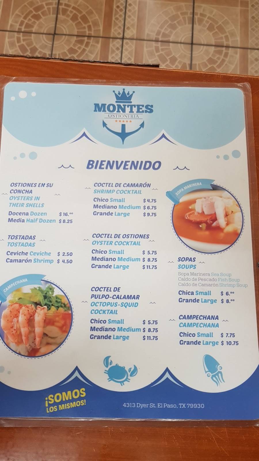 Ostioneria Montes | restaurant | 4313 Dyer St, El Paso, TX 79930, USA | 9153294664 OR +1 915-329-4664