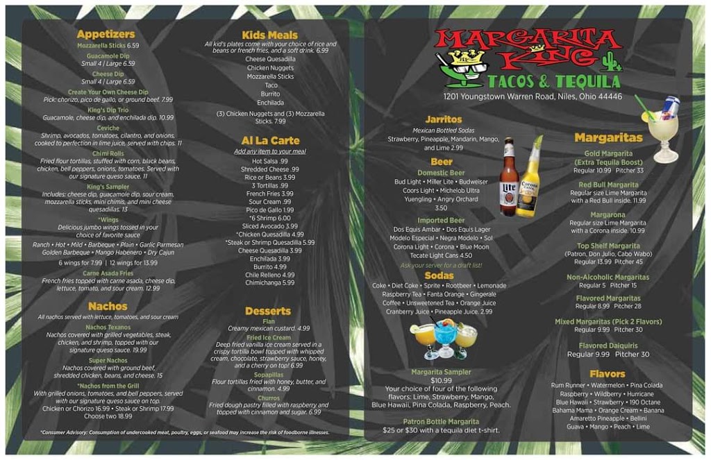 Margarita King Tacos & Tequila | restaurant | 1201 Youngstown Warren Rd, Niles, OH 44446, USA | 3305745019 OR +1 330-574-5019