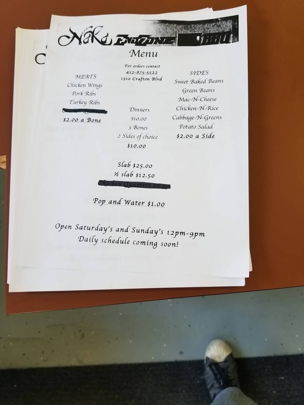 NakaEndZone BBQ | restaurant | 1310 Crafton Blvd, Pittsburgh, PA 15205, USA | 4128755522 OR +1 412-875-5522