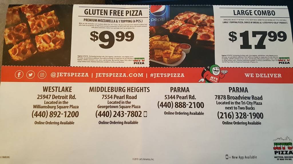 Jets Pizza | meal delivery | 25947 Detroit Rd, Westlake, OH 44145, USA | 4408921200 OR +1 440-892-1200