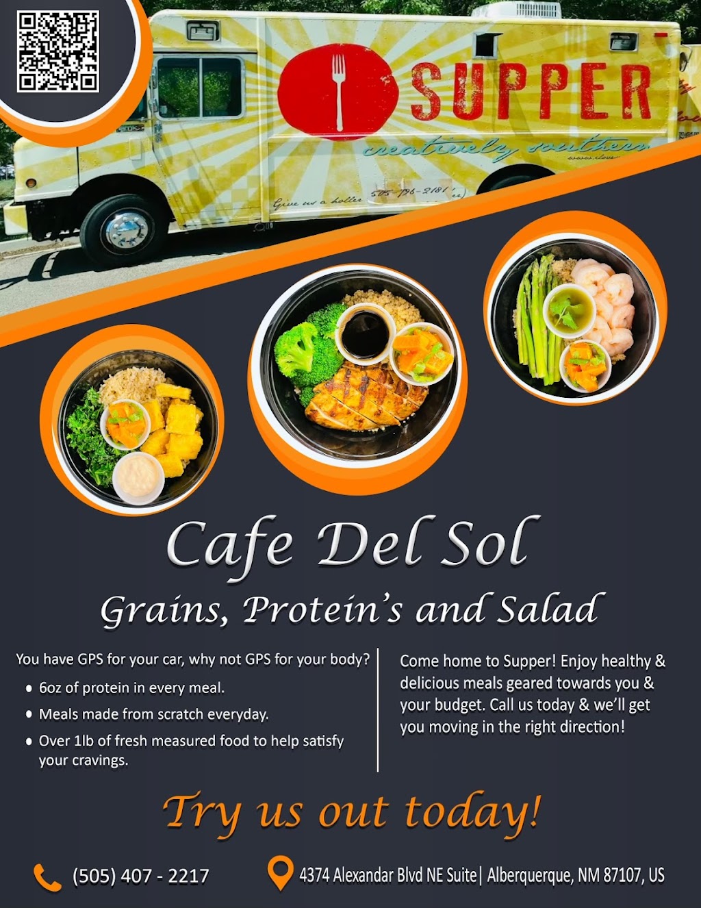 Cafe del Sol | restaurant | 4374 Alexander Blvd NE suite i, Albuquerque, NM 87107, USA | 5054072217 OR +1 505-407-2217