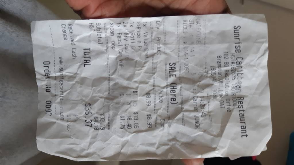 SunRise Caribbean Restaurant | restaurant | 80 Resolution Dr, Brampton, ON L6W 4V2, Canada | 9054573049 OR +1 905-457-3049