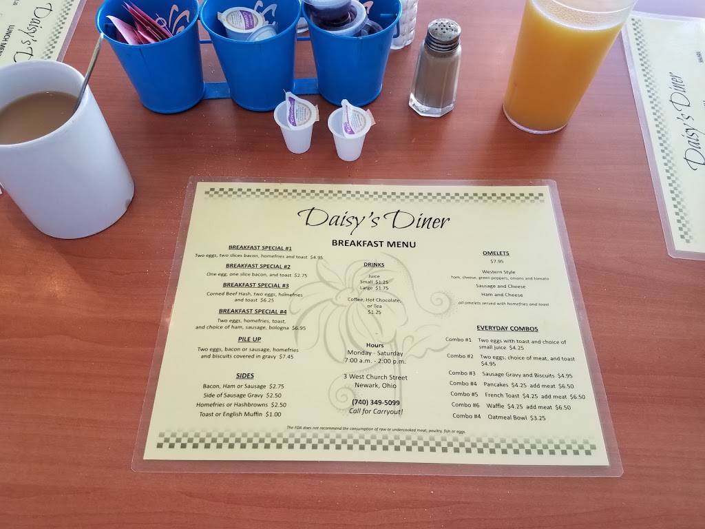 Daisys Diner | restaurant | 3 W Church St, Newark, OH 43055, USA | 7403495099 OR +1 740-349-5099
