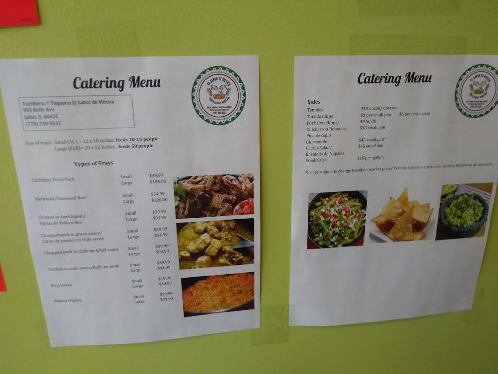 Tortilleria Taqueria El Sabor De Mexico | restaurant | 805 Kelly Ave, Joliet, IL 60435, USA | 7793795233 OR +1 779-379-5233