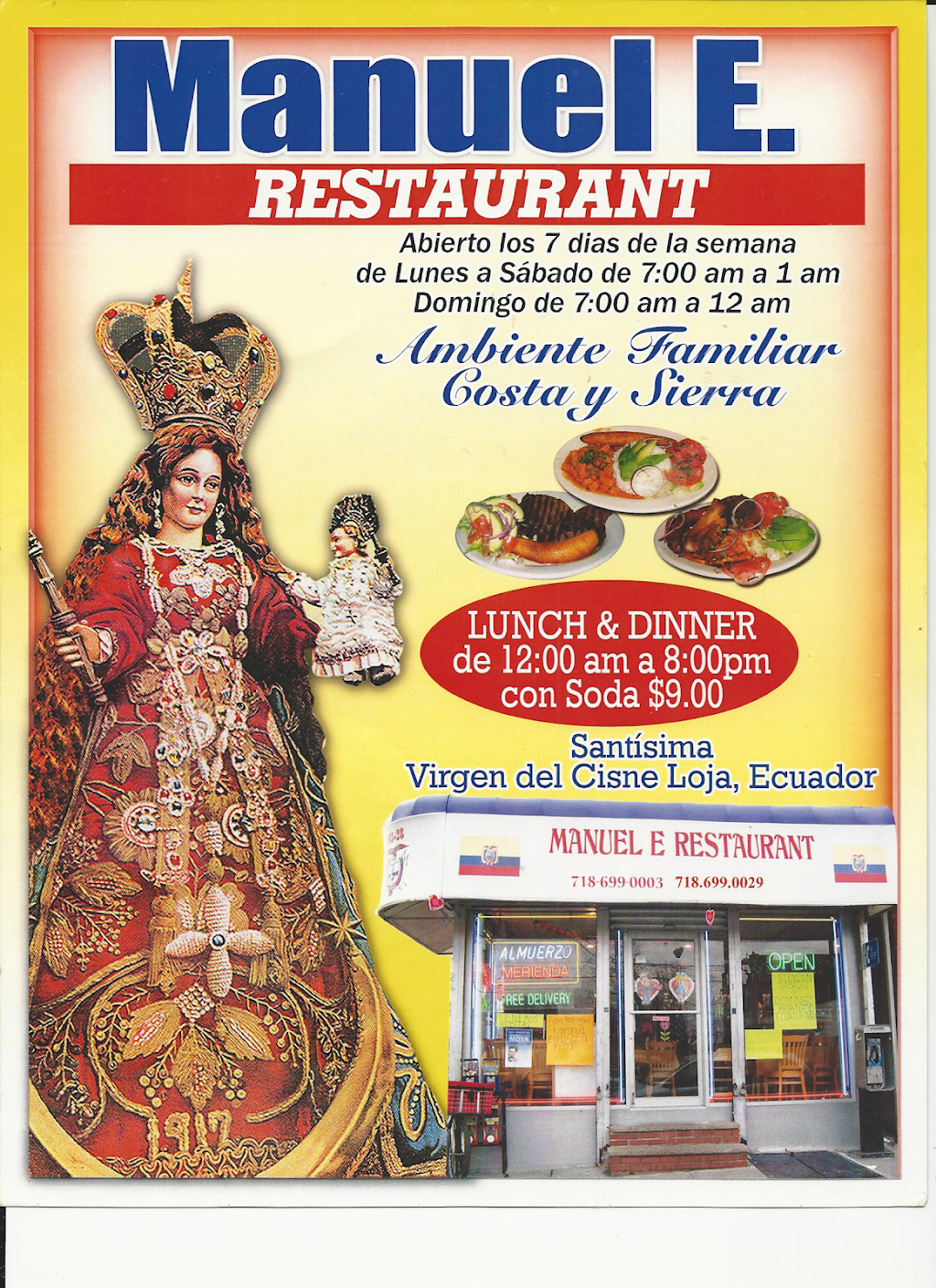 Manuel E. | restaurant | 103-28 Corona Ave, Corona, NY 11368, USA | 7186990003 OR +1 718-699-0003