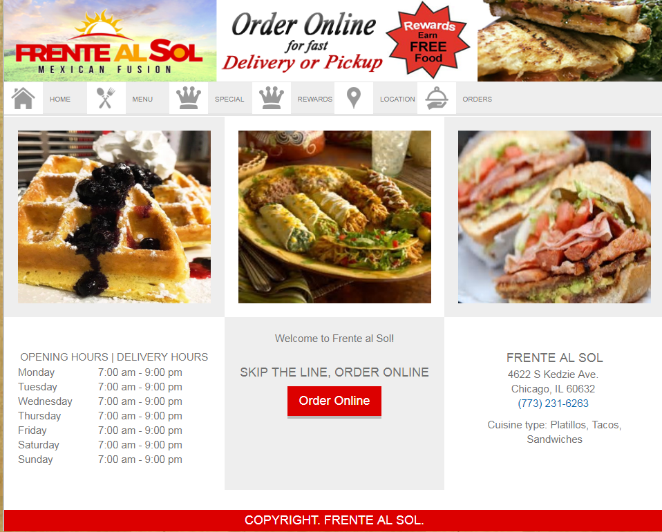 Frente Al Sol | restaurant | 4622 S Kedzie Ave, Chicago, IL 60632, USA | 7732316263 OR +1 773-231-6263