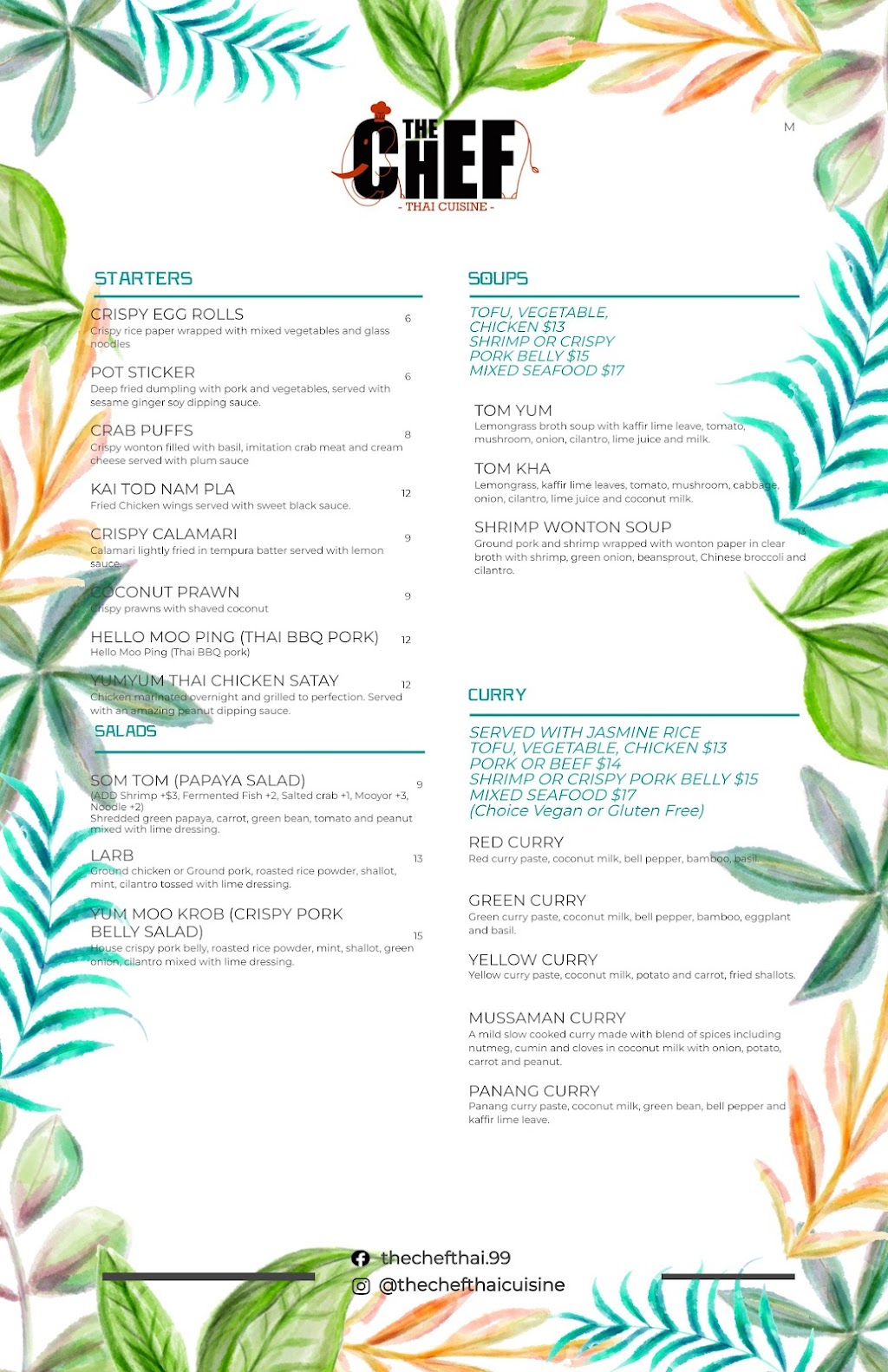 The Chef Thai Cuisine | restaurant | 13503 SE Mill Plain Blvd #C3, Vancouver, WA 98684, USA | 3602581749 OR +1 360-258-1749