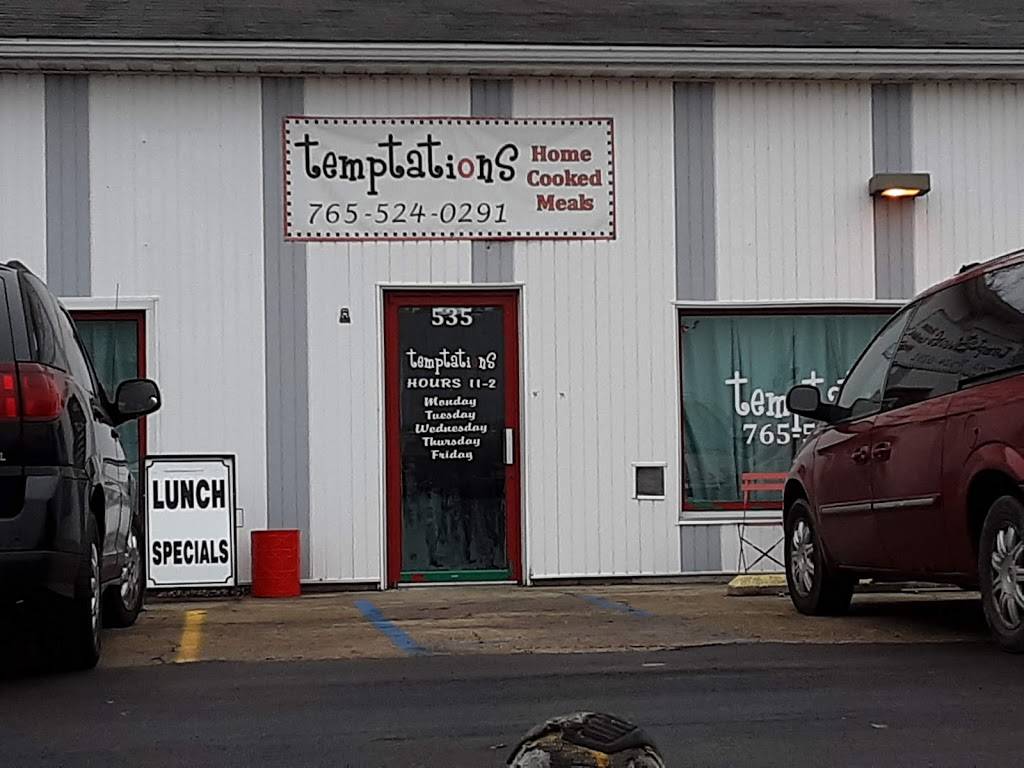 Temptations | restaurant | 535 N Memorial Dr, New Castle, IN 47362, USA | 7654654001 OR +1 765-465-4001