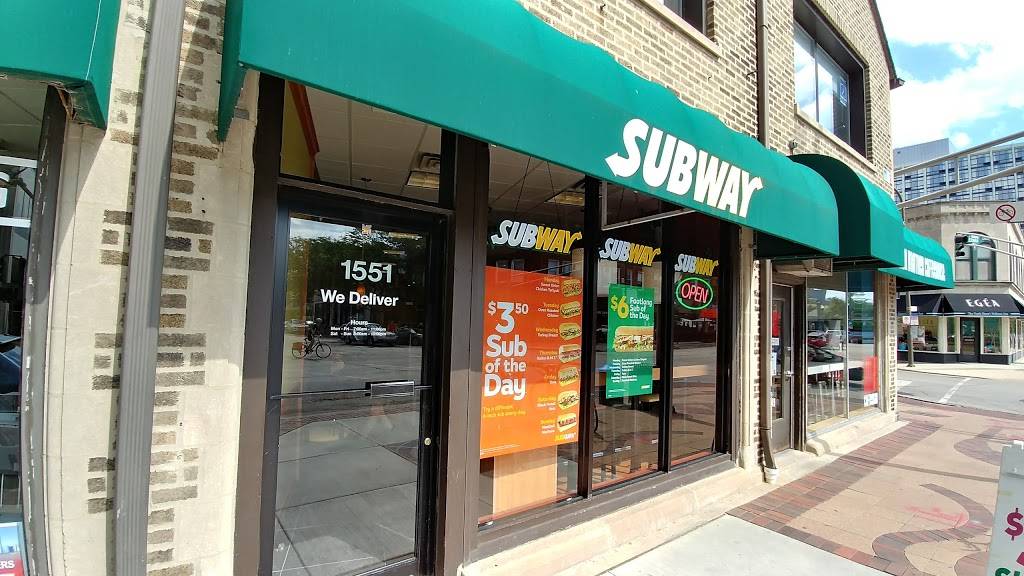 Subway Restaurants | restaurant | 1551 Sherman Ave, Evanston, IL 60201, USA | 8473282917 OR +1 847-328-2917