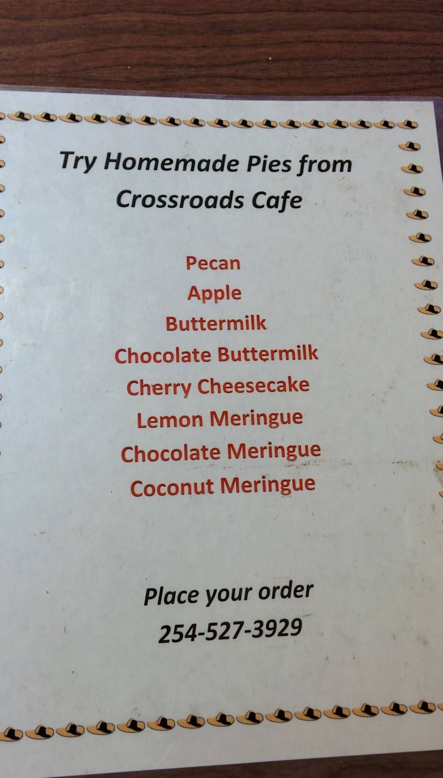 Crossroads Cafe | restaurant | FM1105, Schwertner, TX 76573, USA | 2545273929 OR +1 254-527-3929