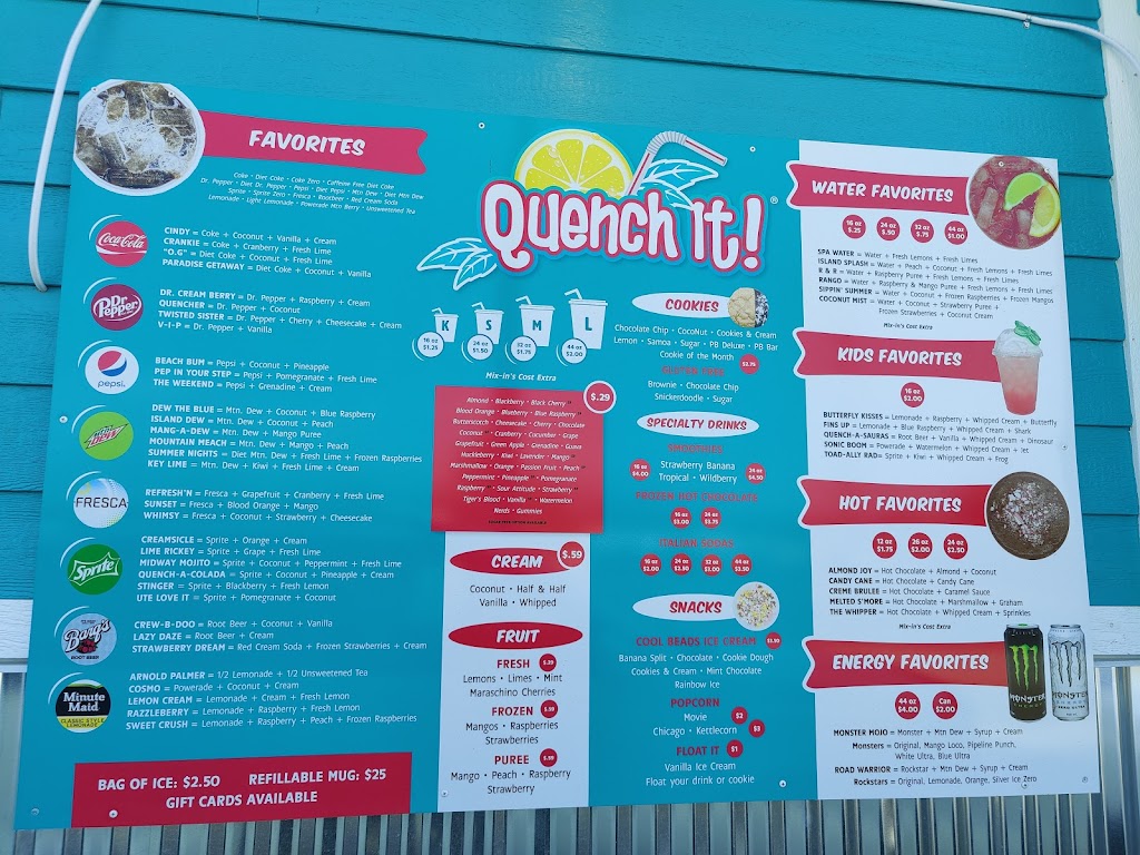 Quench It! Soda | restaurant | 611 N 400 E, Lehi, UT 84043, USA | 3853360001 OR +1 385-336-0001