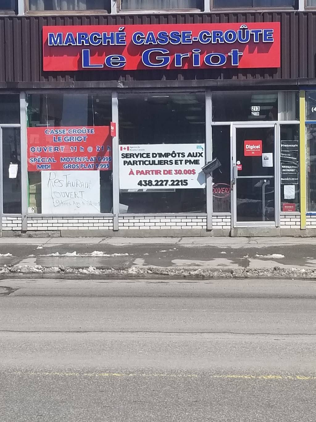 Marché Casse-Croûte Le Griot | meal takeaway | 213 des, Boulevard des Laurentides, Laval, QC H7G 2T7, Canada | 4509727471 OR +1 450-972-7471