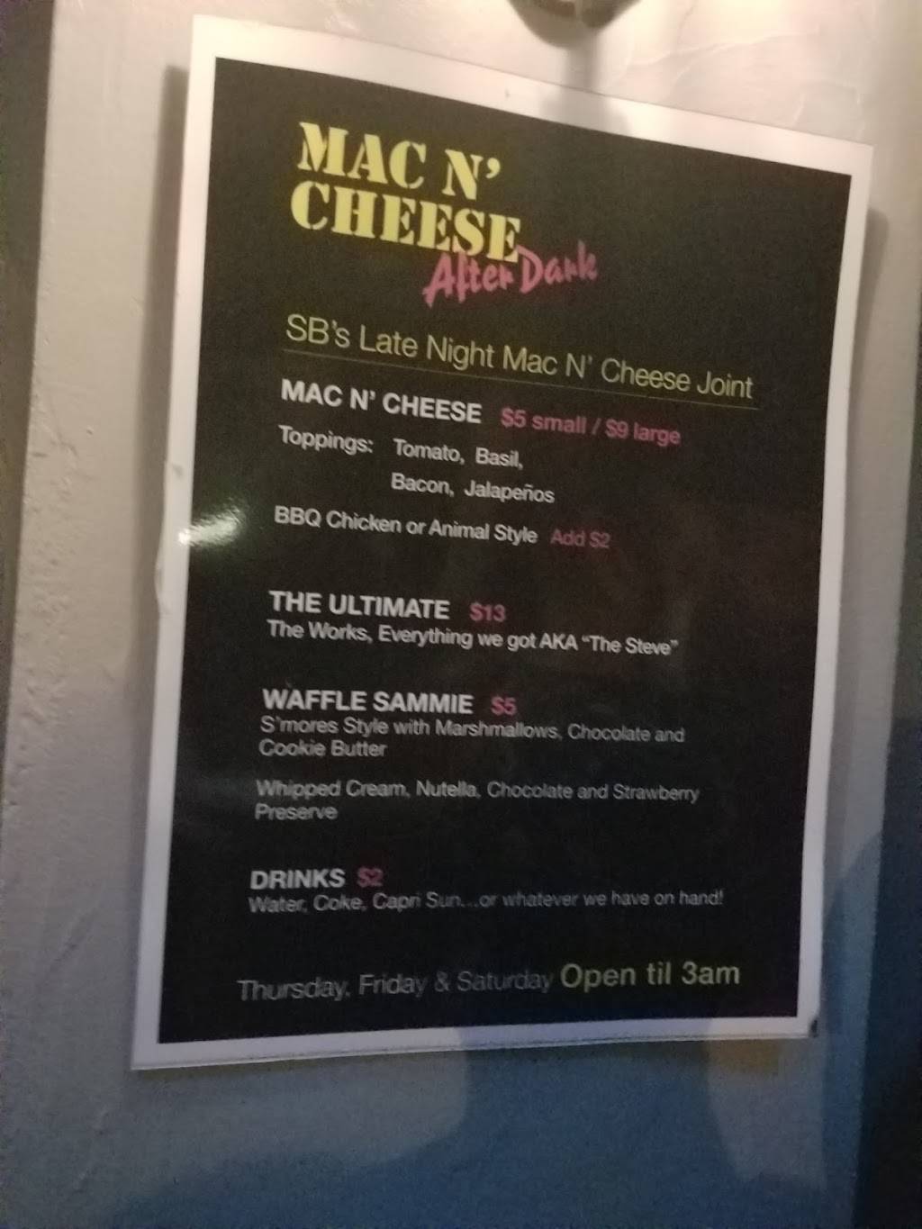 Mac N Cheese After Dark | restaurant | 423 State St, Santa Barbara, CA 93101, USA | 8053157543 OR +1 805-315-7543