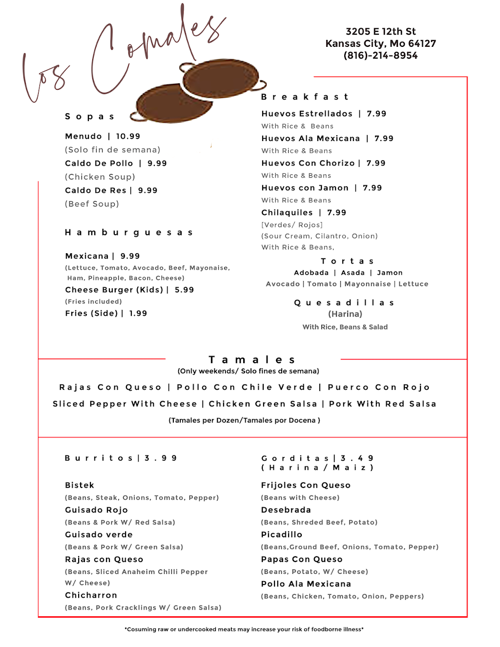 Los Comales De Rebeca | restaurant | 3205 E 12th St, Kansas City, MO 64127, USA | 8162148954 OR +1 816-214-8954