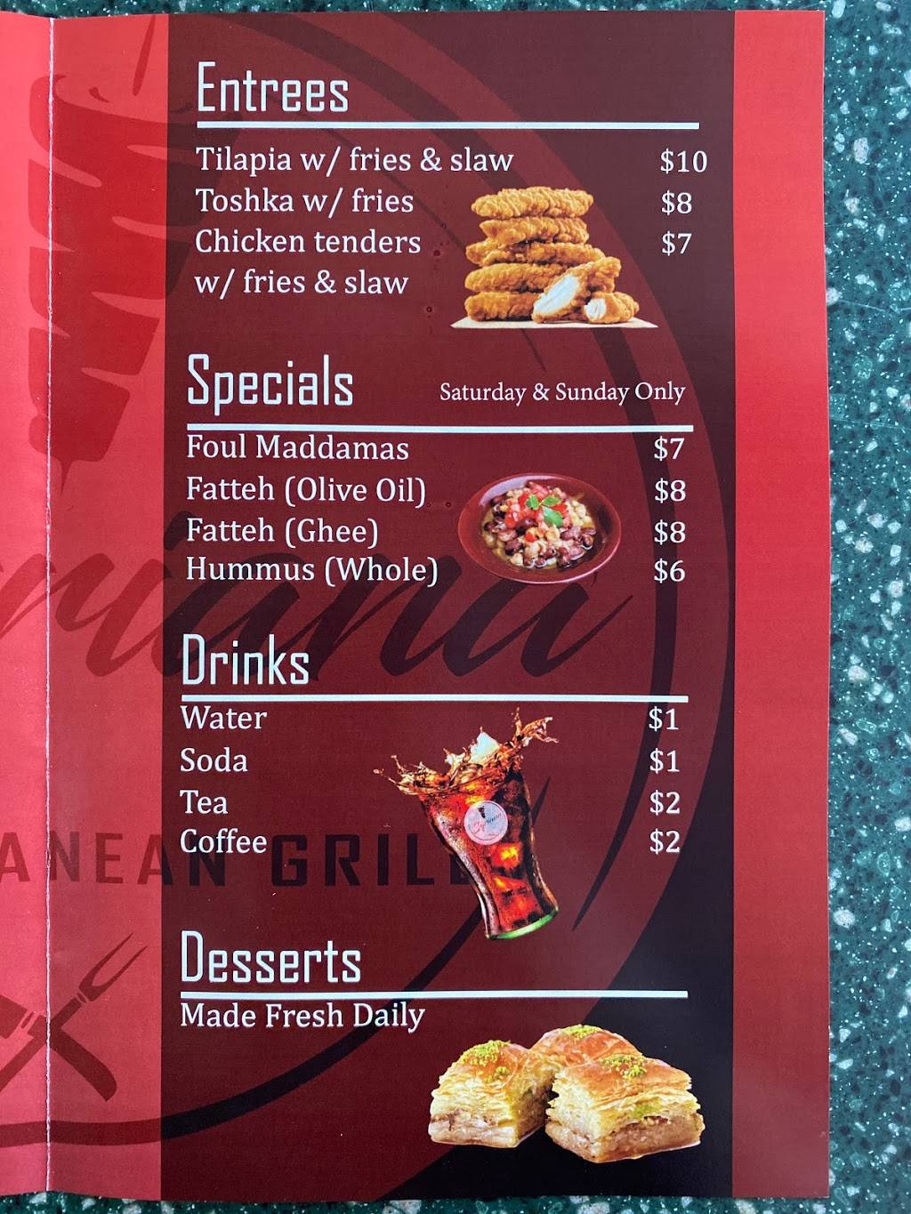 Syriana Mediterranean Grill | restaurant | 1916 Hanover Ave, Allentown, PA 18109, USA | 4849299001 OR +1 484-929-9001