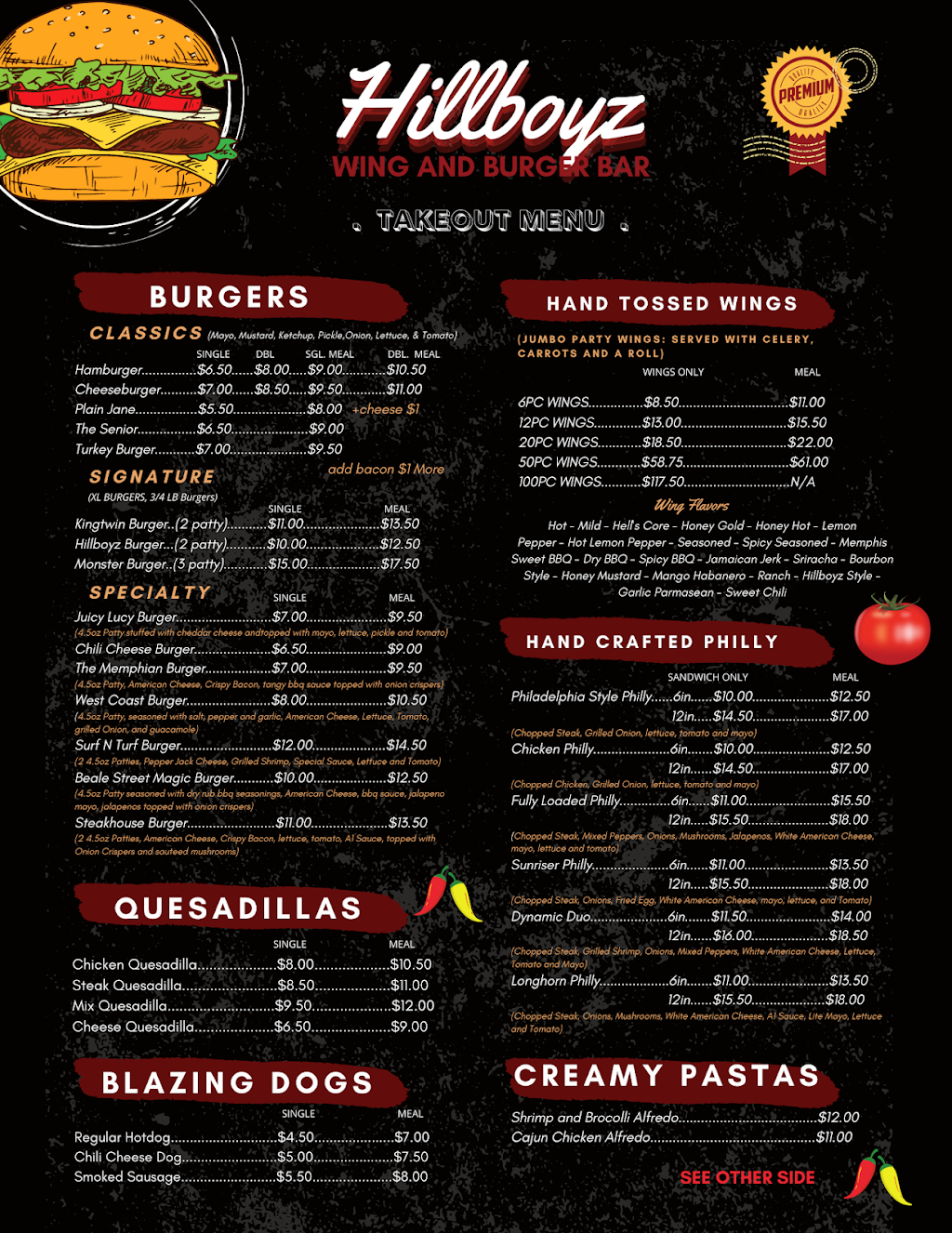 Hillboyz Wing and Burger Bar | restaurant | 3711 Lamar Ave, Memphis, TN 38118, USA | 9016237196 OR +1 901-623-7196