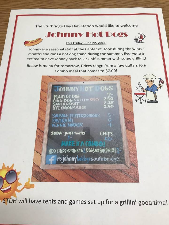 Johnny Hot Dogs | meal takeaway | 256 Main St, Sturbridge, MA 01566, USA | 5082025441 OR +1 508-202-5441