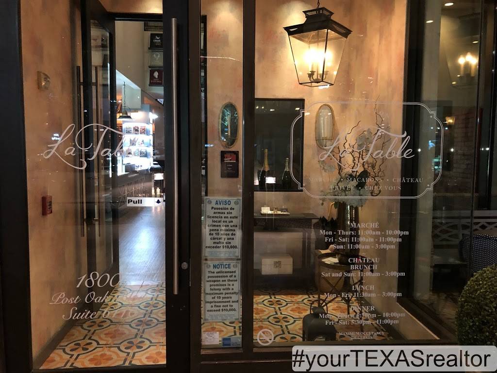 La Table Houston | restaurant | 1800 Post Oak Blvd #6110, Houston, TX 77056, USA | 7134391000 OR +1 713-439-1000