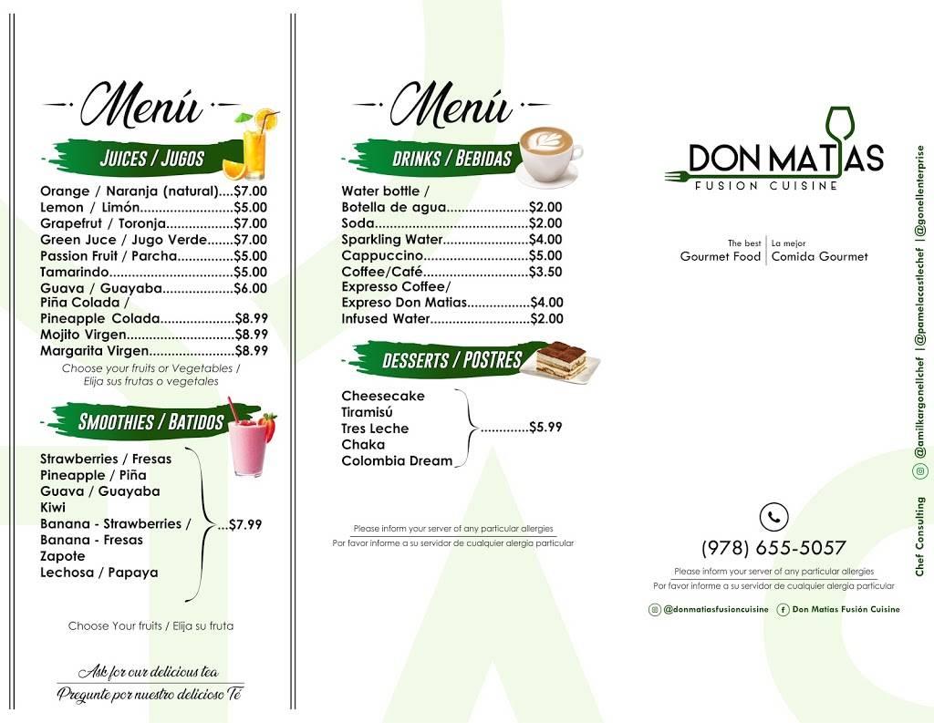 Don Matias Fusion Cuisine | restaurant | 203 S Union St, Lawrence, MA 01843, USA | 9783979704 OR +1 978-397-9704