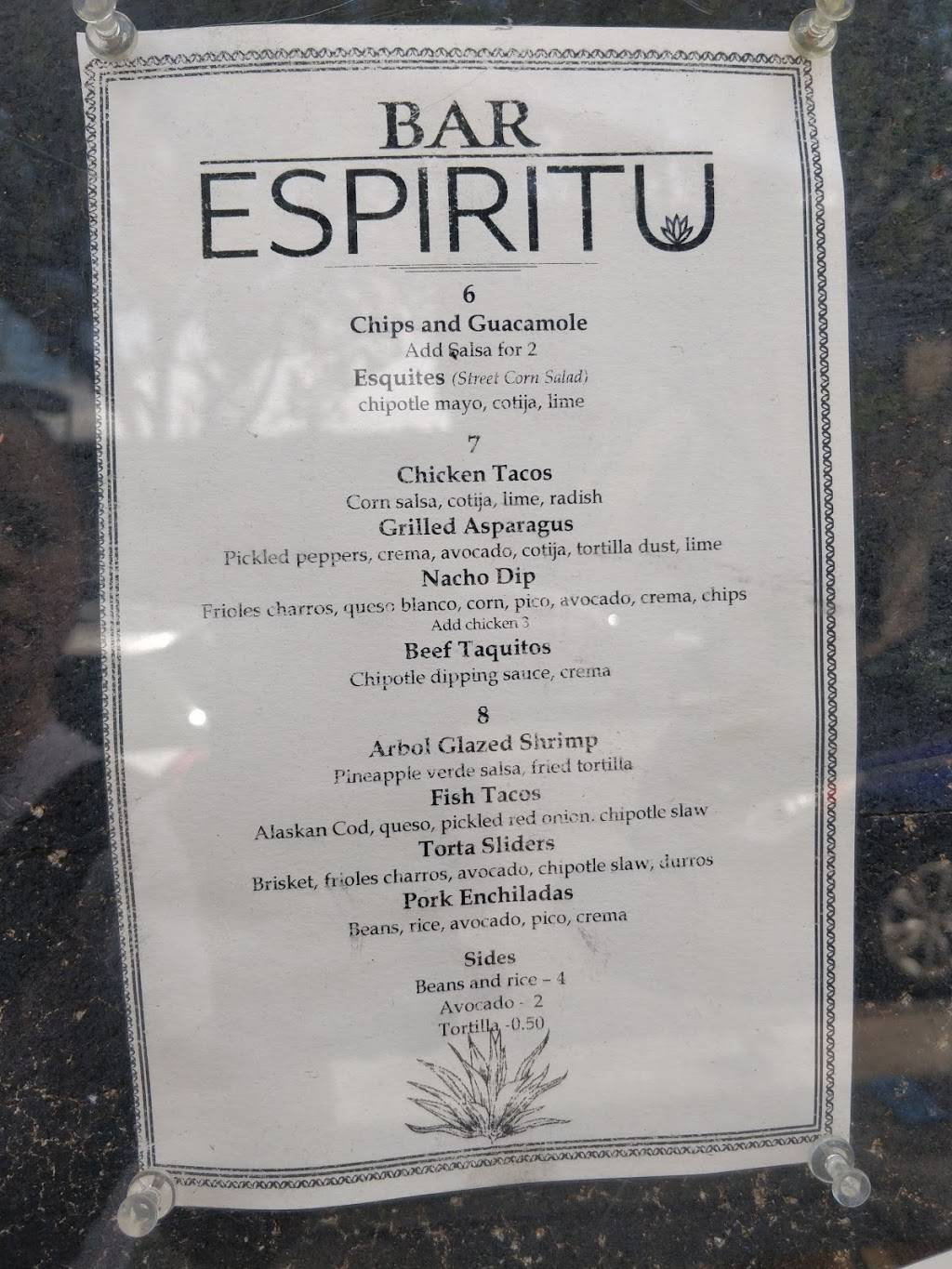 Bar Espiritu | restaurant | 8128 SE 13th Ave, Portland, OR 97202, USA | 5032064656 OR +1 503-206-4656