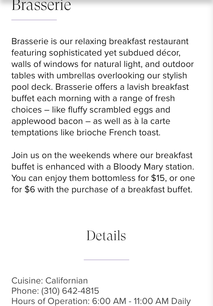 Brassiere | restaurant | 6101 W Century Blvd, Los Angeles, CA 90045, USA | 3106424815 OR +1 310-642-4815