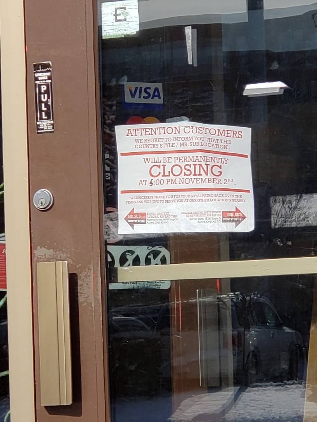 Mr.Sub | restaurant | 14980 Yonge St, Aurora, ON L4G 1M6, Canada | 9057130585 OR +1 905-713-0585