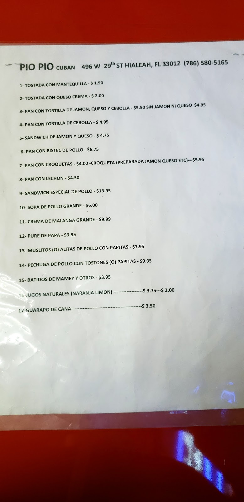Pío Pío Cuban Restaurant | restaurant | 496 W 29th St, Hialeah, FL 33010, USA | 7865805165 OR +1 786-580-5165