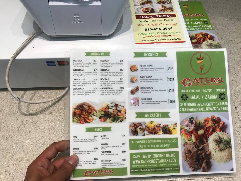 Gaters | restaurant | 2083 Newpark Mall Rd, Newark, CA 94560, USA | 5104949977 OR +1 510-494-9977
