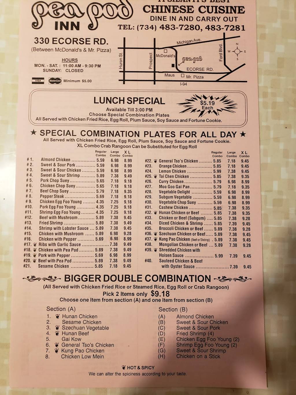 Pea Pod Inn Inc | restaurant | 330 Ecorse Rd, Ypsilanti, MI 48198, USA | 7344837280 OR +1 734-483-7280