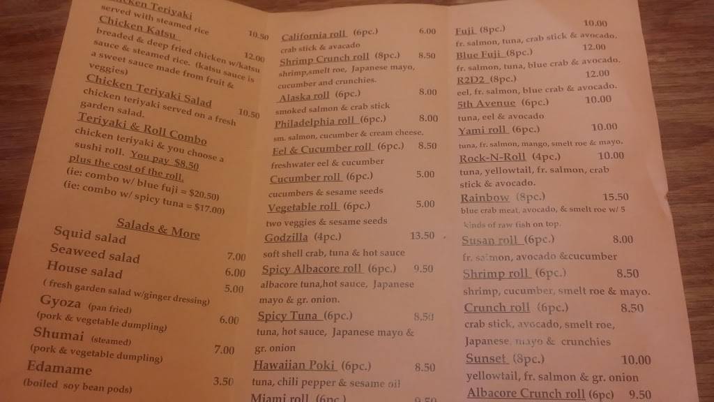 Fujis | Sushi & Teriyaki | restaurant | 1113 Jefferson Rd, South Charleston, WV 25309, USA | 3047440041 OR +1 304-744-0041