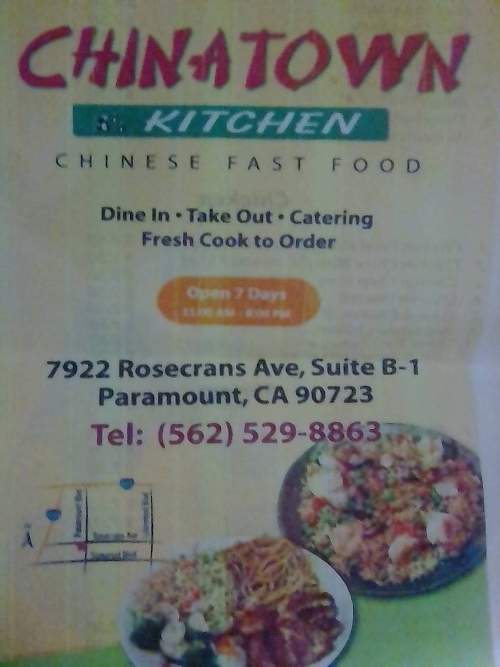 Chinatown Kitchen | restaurant | 7922 Rosecrans Ave, Paramount, CA 90723, USA | 5625298863 OR +1 562-529-8863