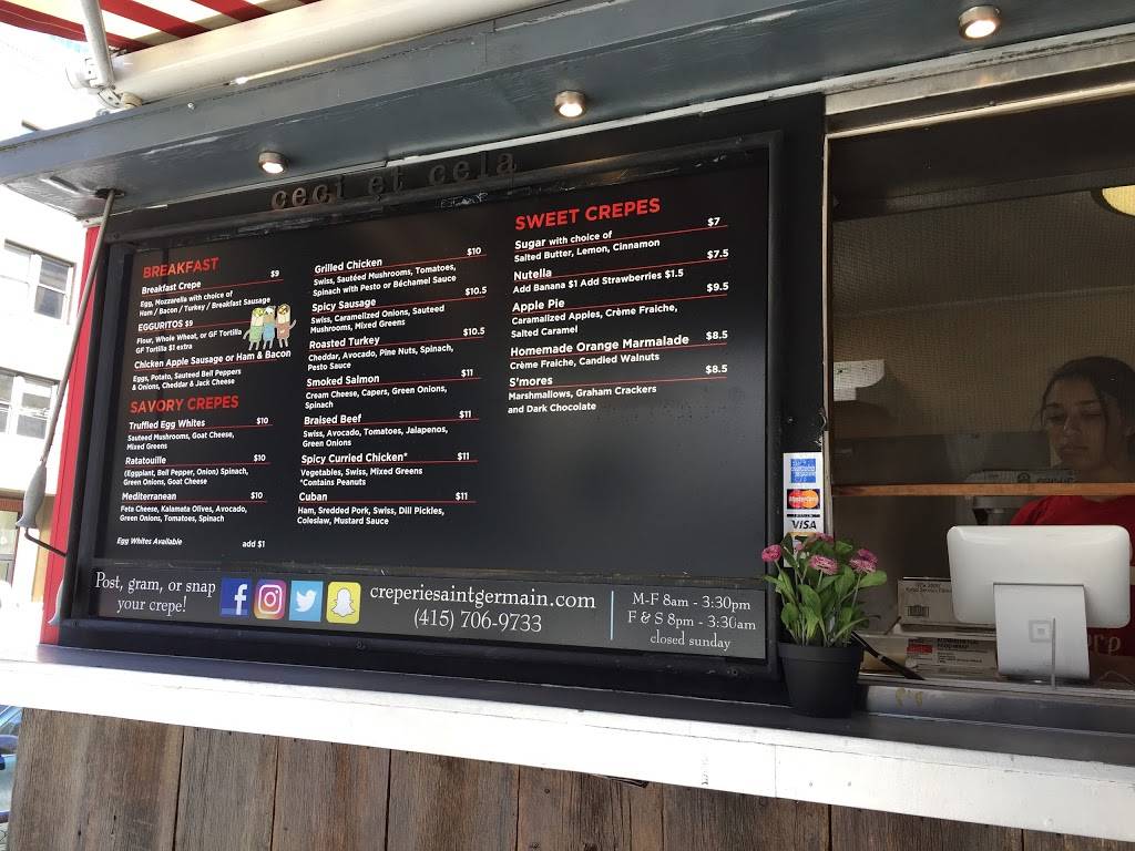 Crêperie Saint-Germain | restaurant | 222 2nd St, San Francisco, CA 94105, USA | 4157069733 OR +1 415-706-9733