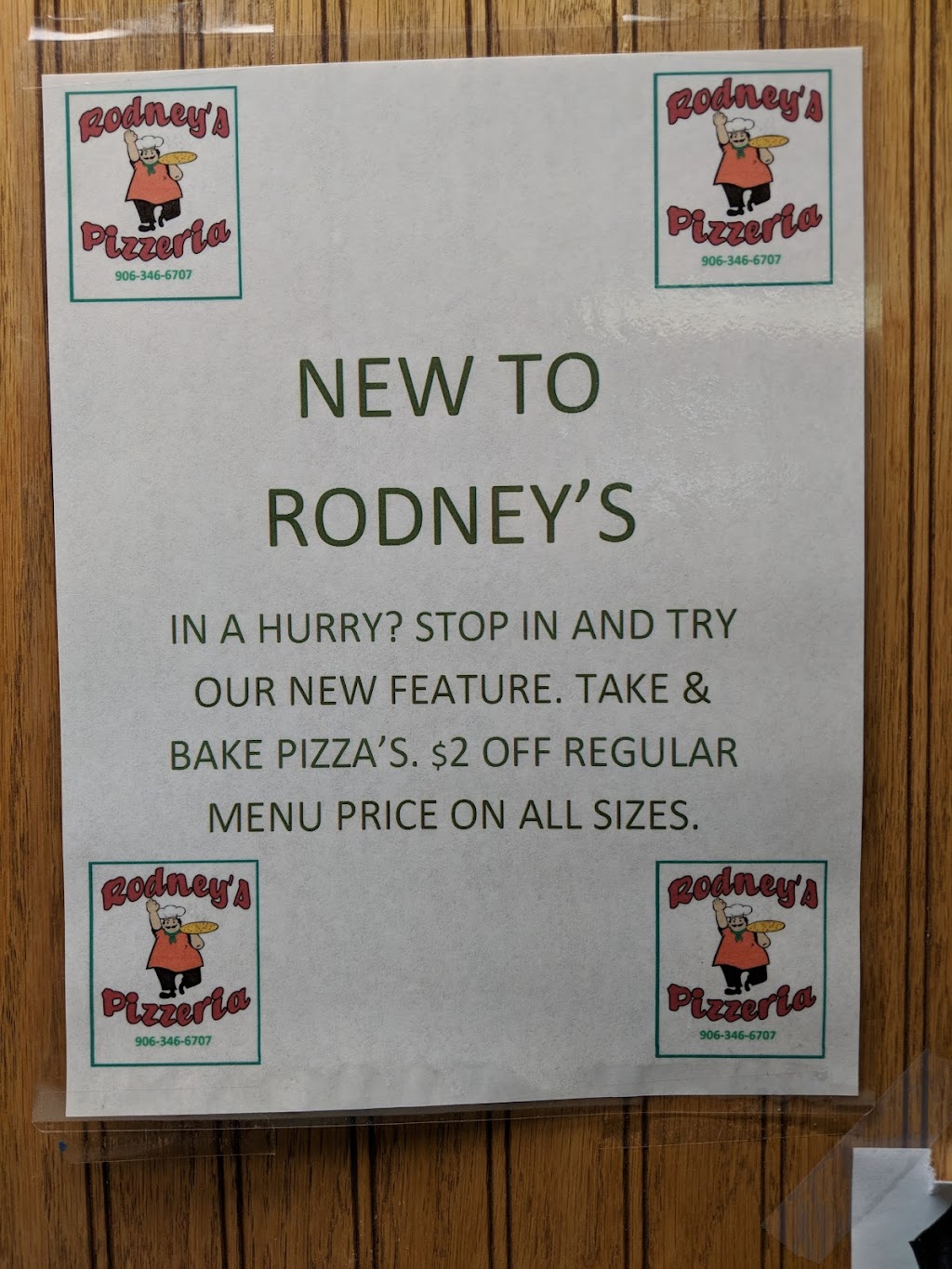 Rodneys Pizzeria | meal delivery | 741 W State Hwy, M-35, Gwinn, MI 49841, USA | 9063466707 OR +1 906-346-6707