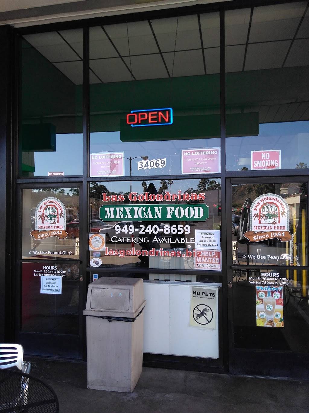 Las Golondrinas Mexican Food | restaurant | 34069 Doheny Park Rd, Capistrano Beach, CA 92624, USA | 9492408659 OR +1 949-240-8659