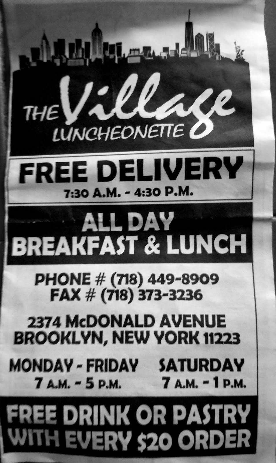 The Village Luncheonette | restaurant | 2374 McDonald Ave, Brooklyn, NY 11223, USA | 7184498909 OR +1 718-449-8909