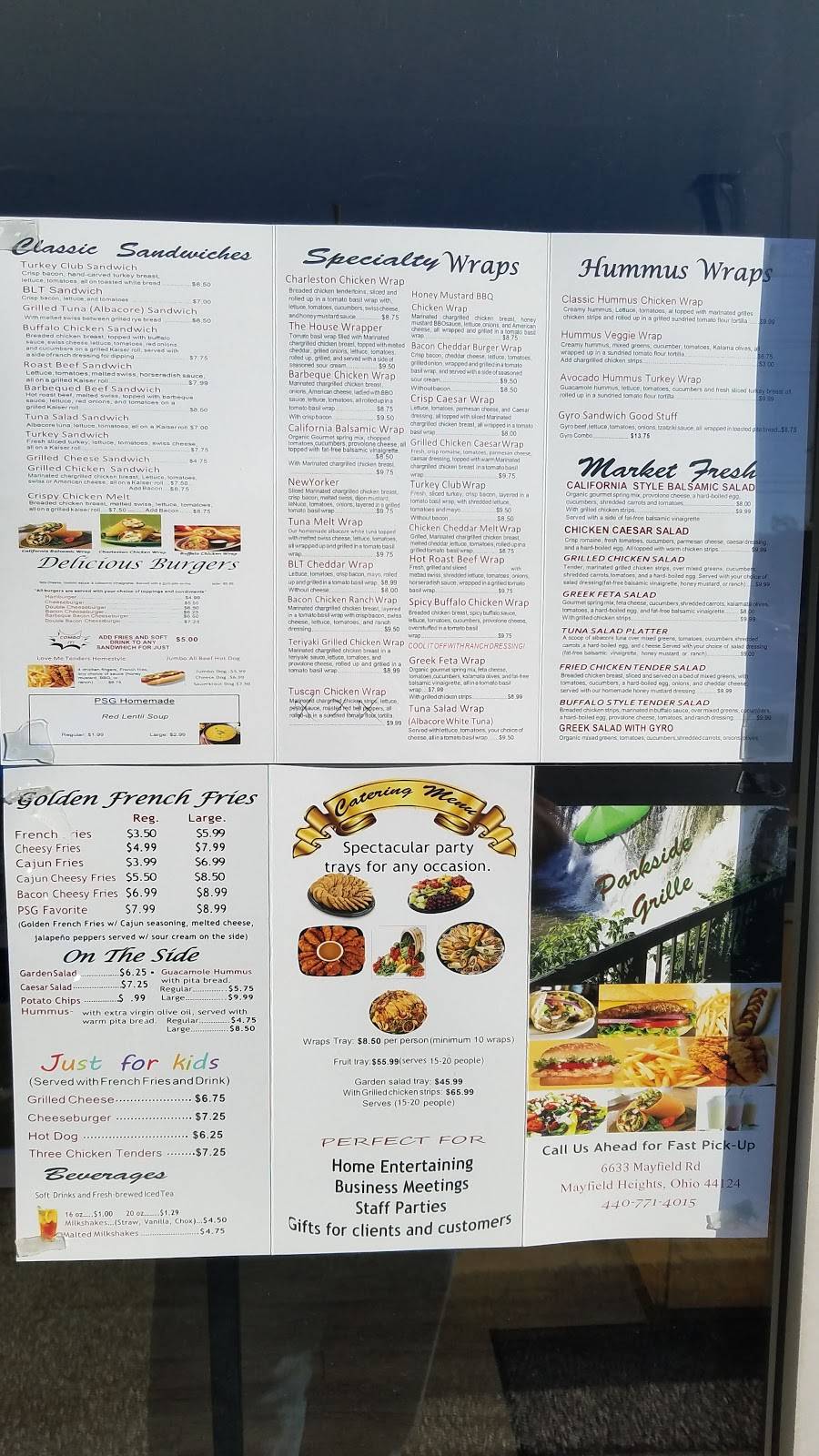 Parkside Grille | restaurant | 6633 Mayfield Rd, Mayfield Heights, OH 44124, USA | 4407714015 OR +1 440-771-4015