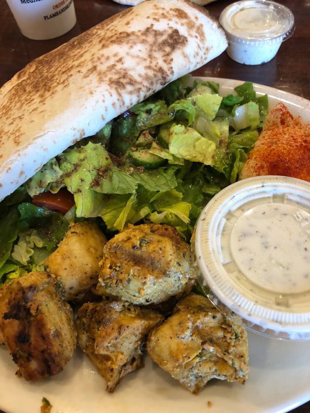 Flame and Skewers | restaurant | 25870 McBean Pkwy, Santa Clarita, CA 91355, USA | 6614652779 OR +1 661-465-2779