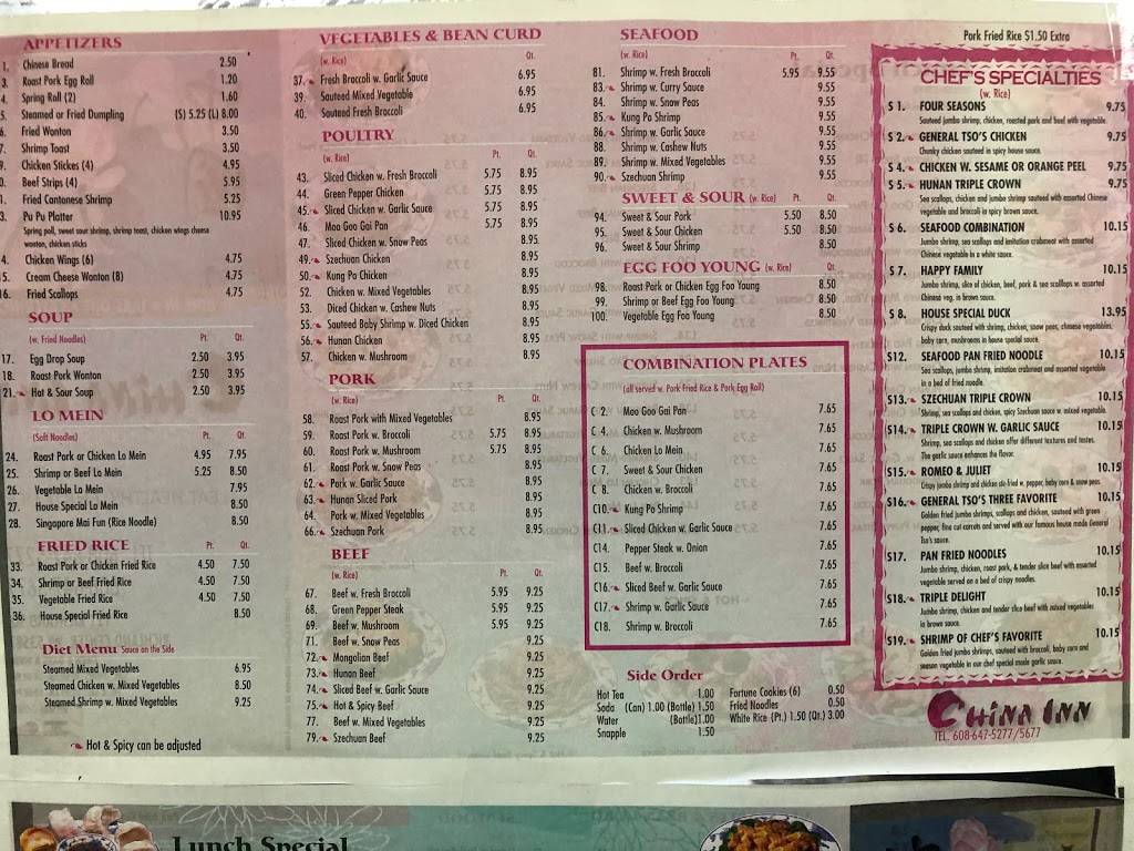 China Inn | restaurant | 121 Richland Sq, Richland Center, WI 53581, USA | 6086475277 OR +1 608-647-5277